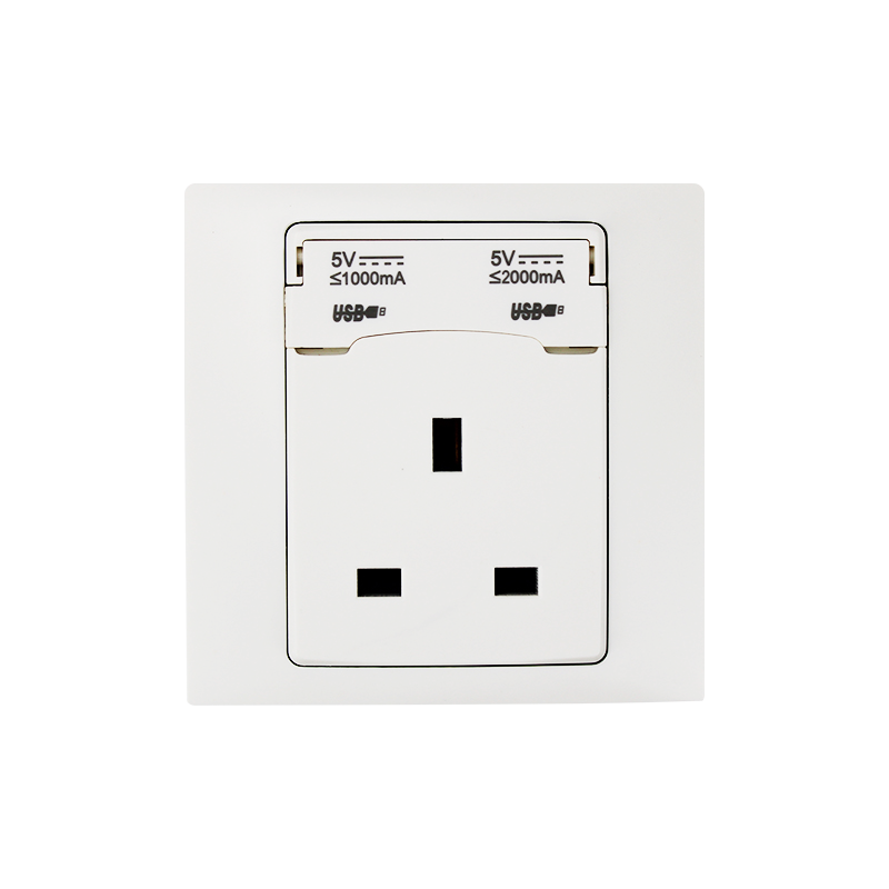 13A 1 Gang Socket cum 2 USB (2.1A) HK6113S-UB